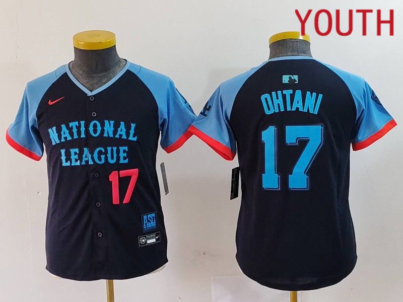 Youth Los Angeles Dodgers #17 Ohtani Blue All star 2024 Nike MLB Jersey style 4